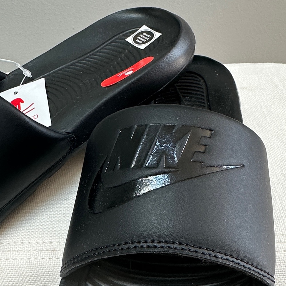 Nike Black Slide Sandals with Logo